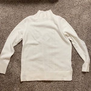 Mock neck white sweater